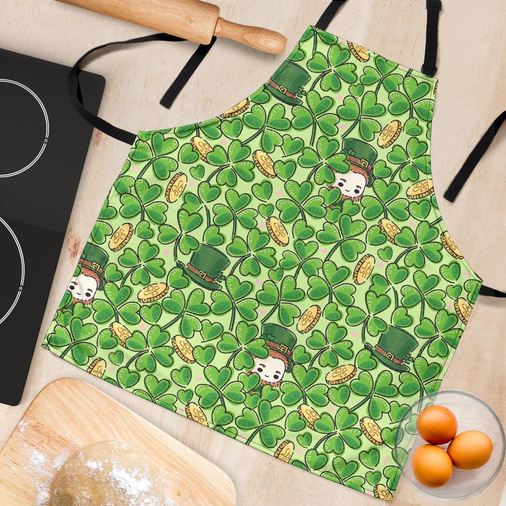 St Patrick's Day Shamrock Pattern Print Women's Apron-grizzshop