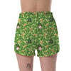 St Patrick's Day Shamrock Pattern Print Women's Shorts-grizzshop