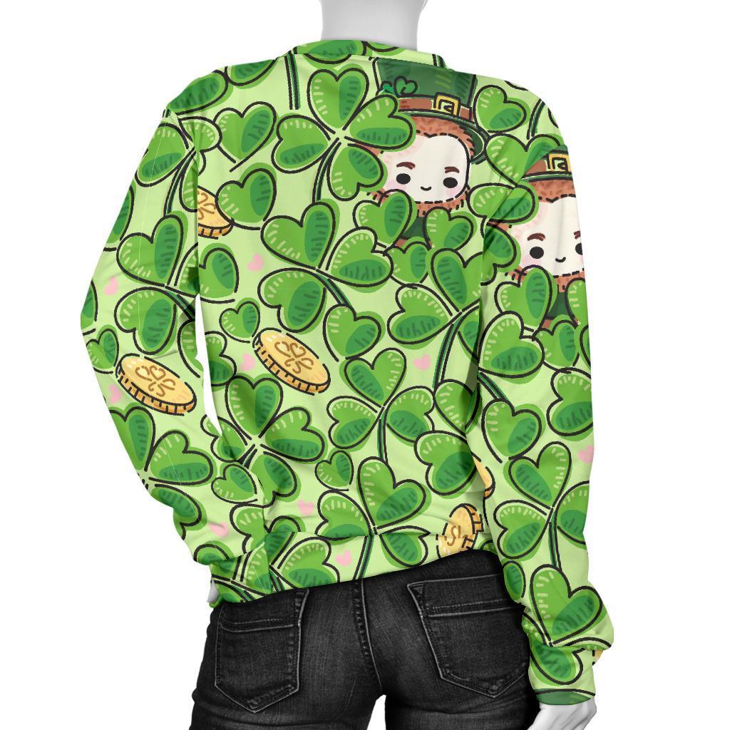 St Patrick's Day Shamrock Pattern Print Women's Sweatshirt-grizzshop