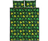 St Patrick's Day Shamrock Print Pattern Bed Set Quilt-grizzshop