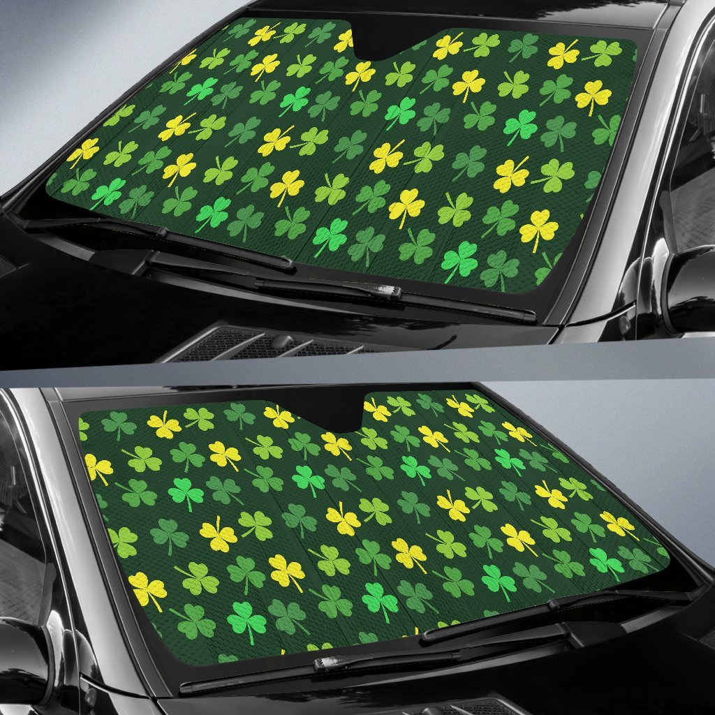 St Patrick's Day Shamrock Print Pattern Car Sun Shade-grizzshop