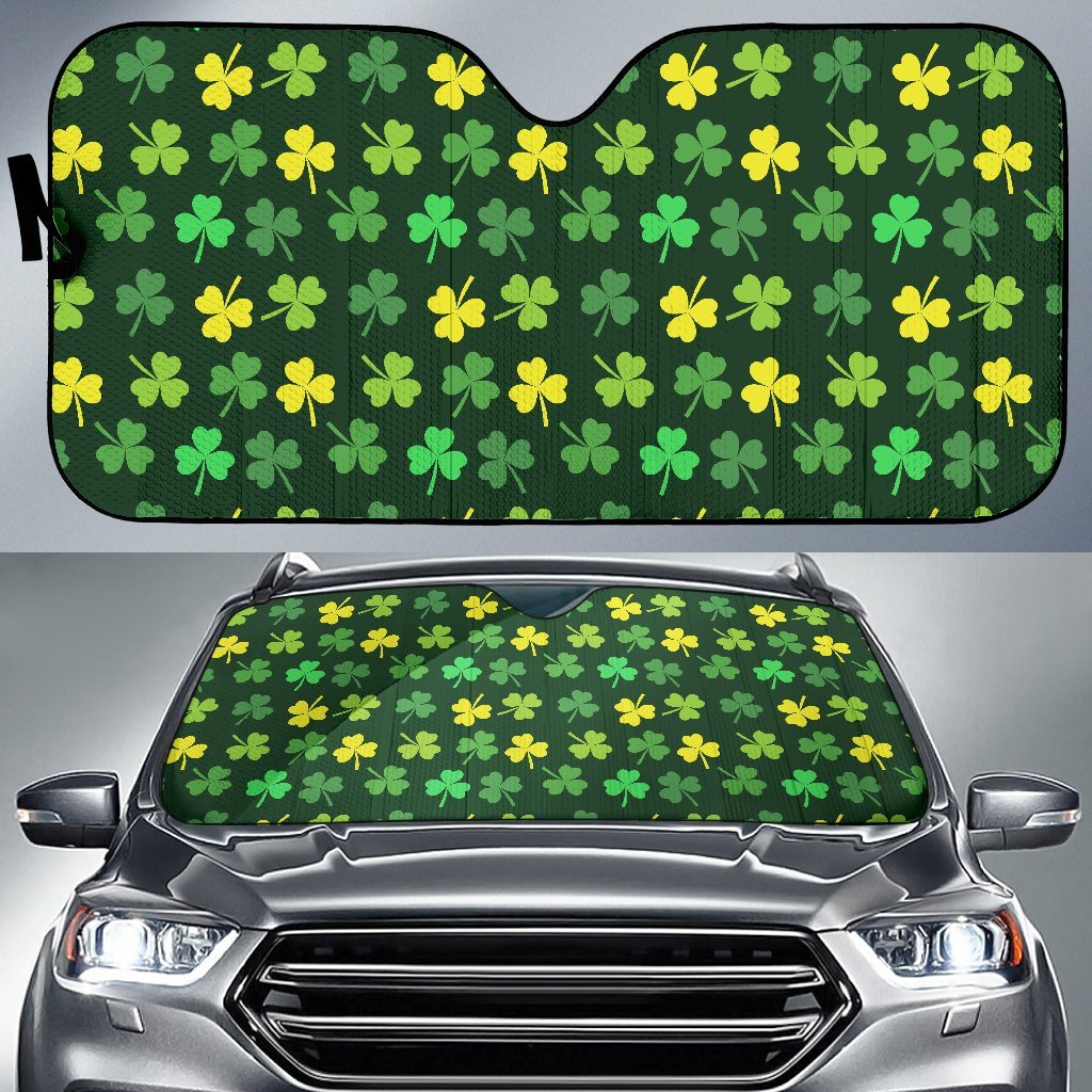 St Patrick's Day Shamrock Print Pattern Car Sun Shade-grizzshop