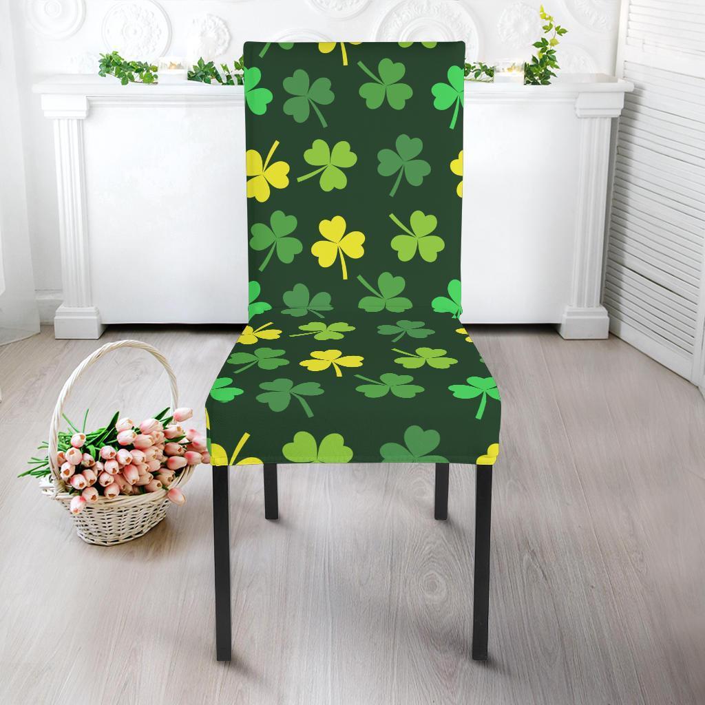 St Patrick's Day Shamrock Print Pattern Chair Cover-grizzshop