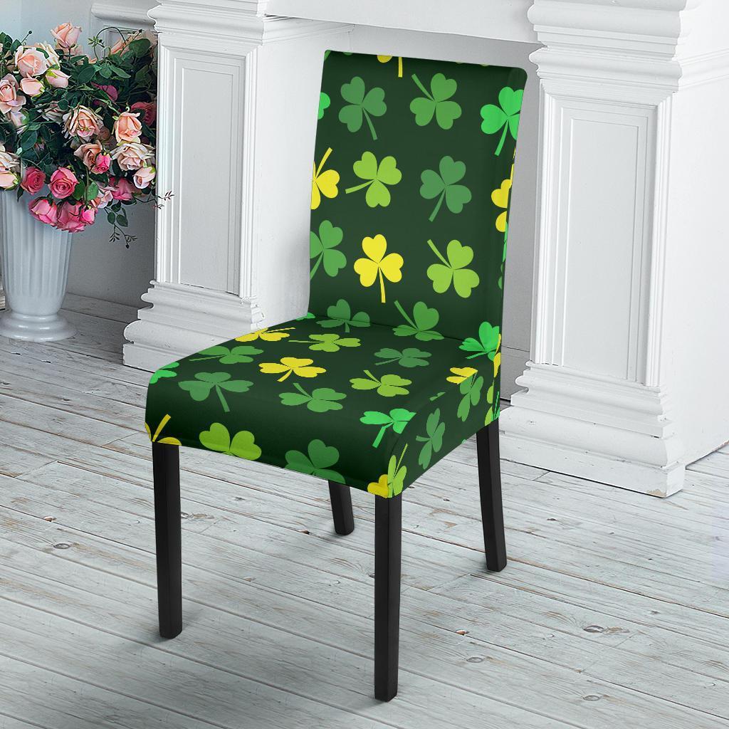 St Patrick's Day Shamrock Print Pattern Chair Cover-grizzshop