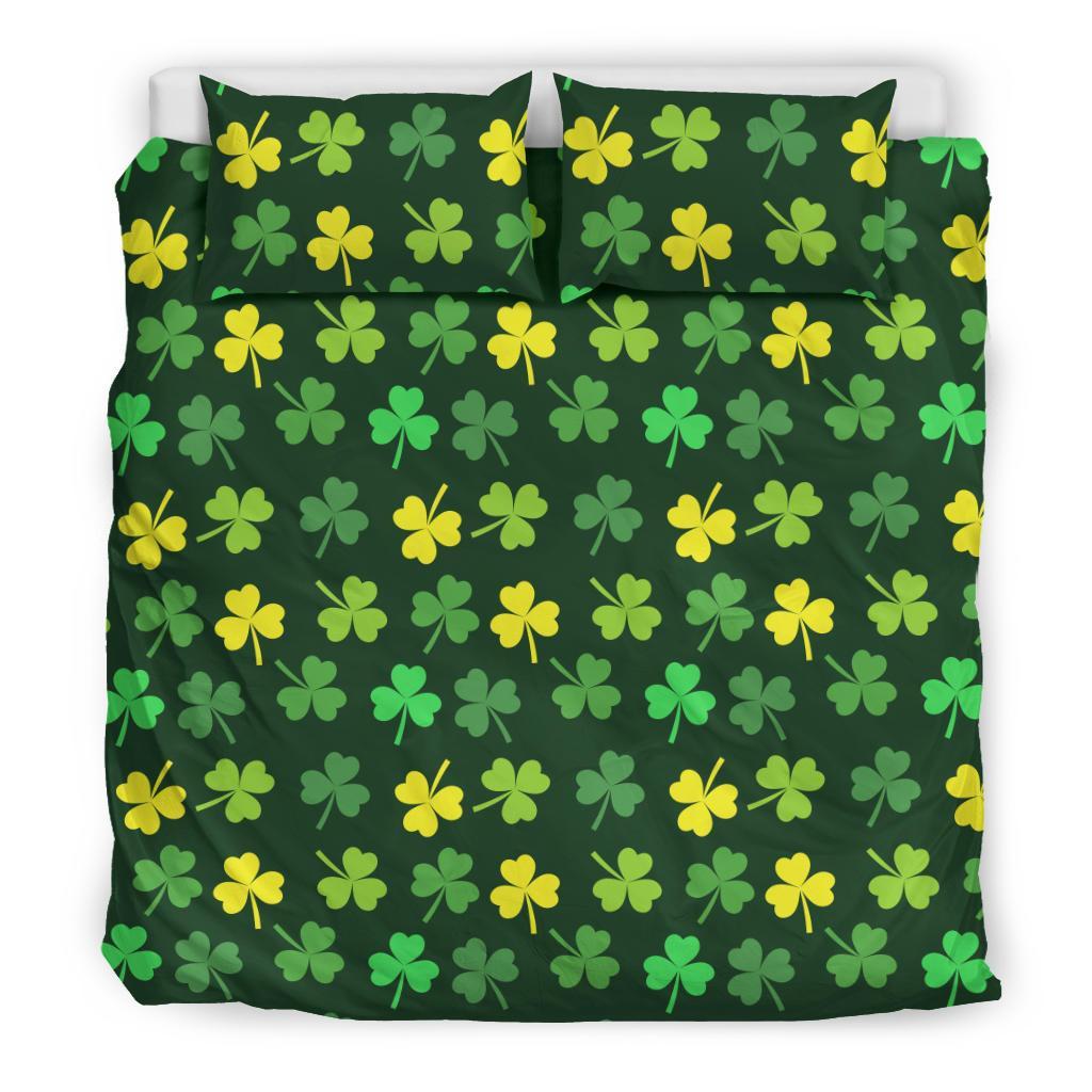 St Patrick's Day Shamrock Print Pattern Duvet Cover Bedding Set-grizzshop