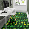 St Patrick's Day Shamrock Print Pattern Floor Mat-grizzshop