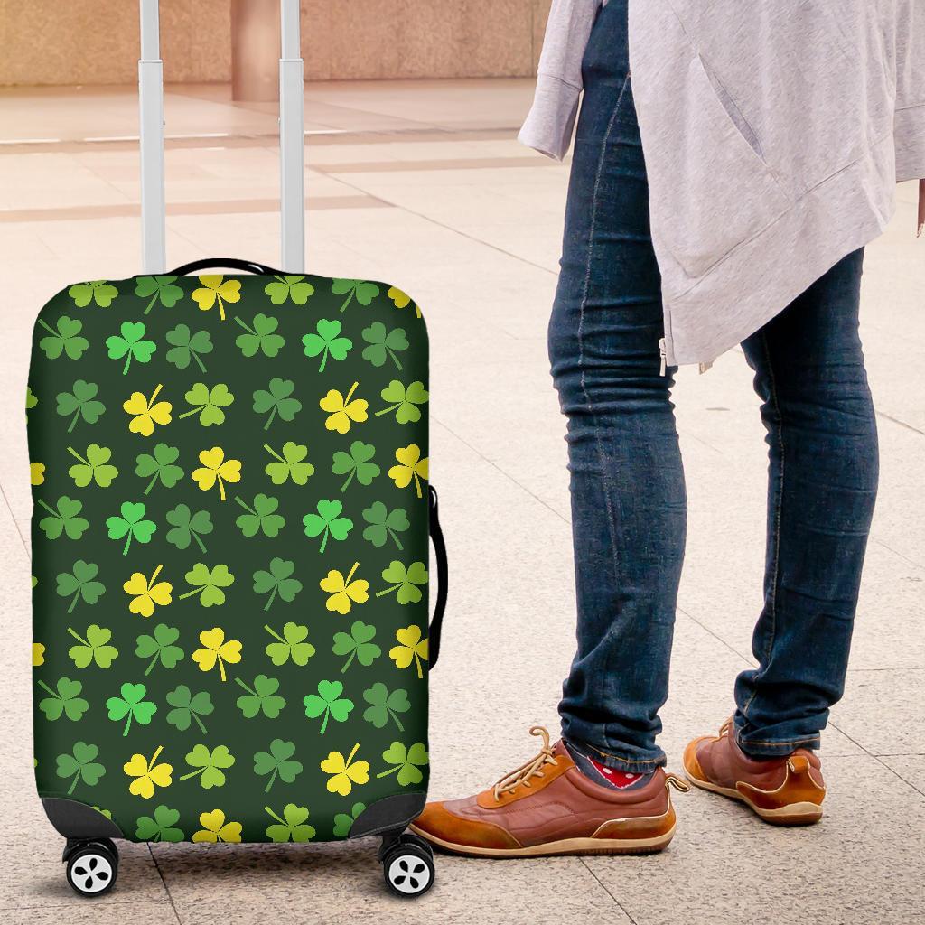 St Patrick's Day Shamrock Print Pattern Luggage Cover Protector-grizzshop