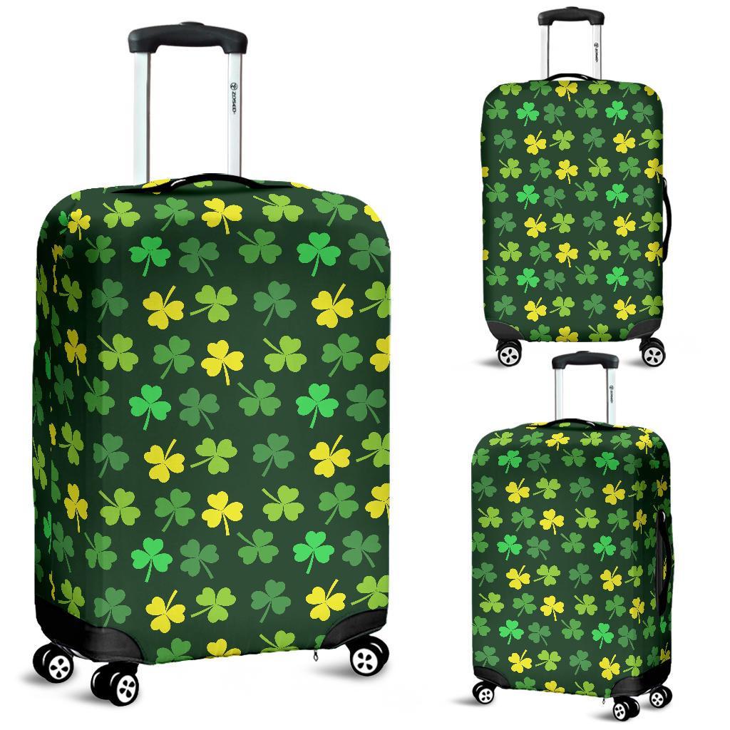 St Patrick's Day Shamrock Print Pattern Luggage Cover Protector-grizzshop