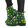 St Patrick's Day Shamrock Print Pattern Men Women Leather Boots-grizzshop