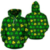 St Patrick's Day Shamrock Print Pattern Men Women Pullover Hoodie-grizzshop