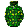 St Patrick's Day Shamrock Print Pattern Men Women Pullover Hoodie-grizzshop