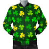 St Patrick's Day Shamrock Print Pattern Men's Bomber Jacket-grizzshop