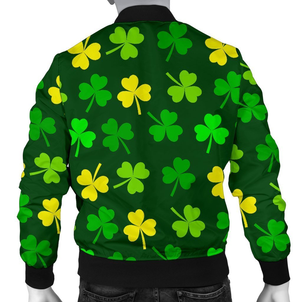 St Patrick's Day Shamrock Print Pattern Men's Bomber Jacket-grizzshop