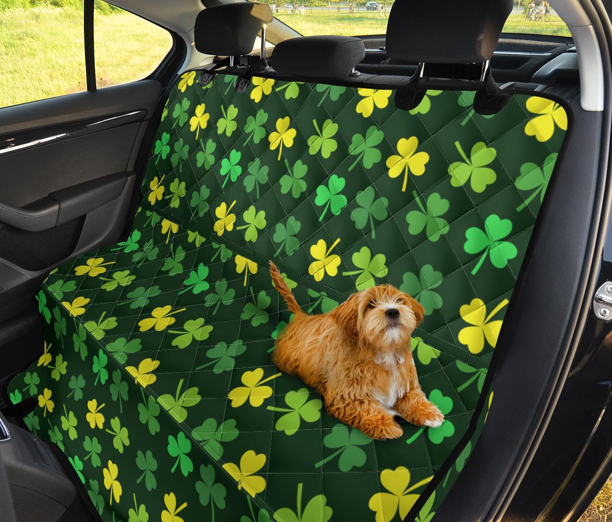 St Patrick's Day Shamrock Print Pattern Pet Car Seat Cover-grizzshop