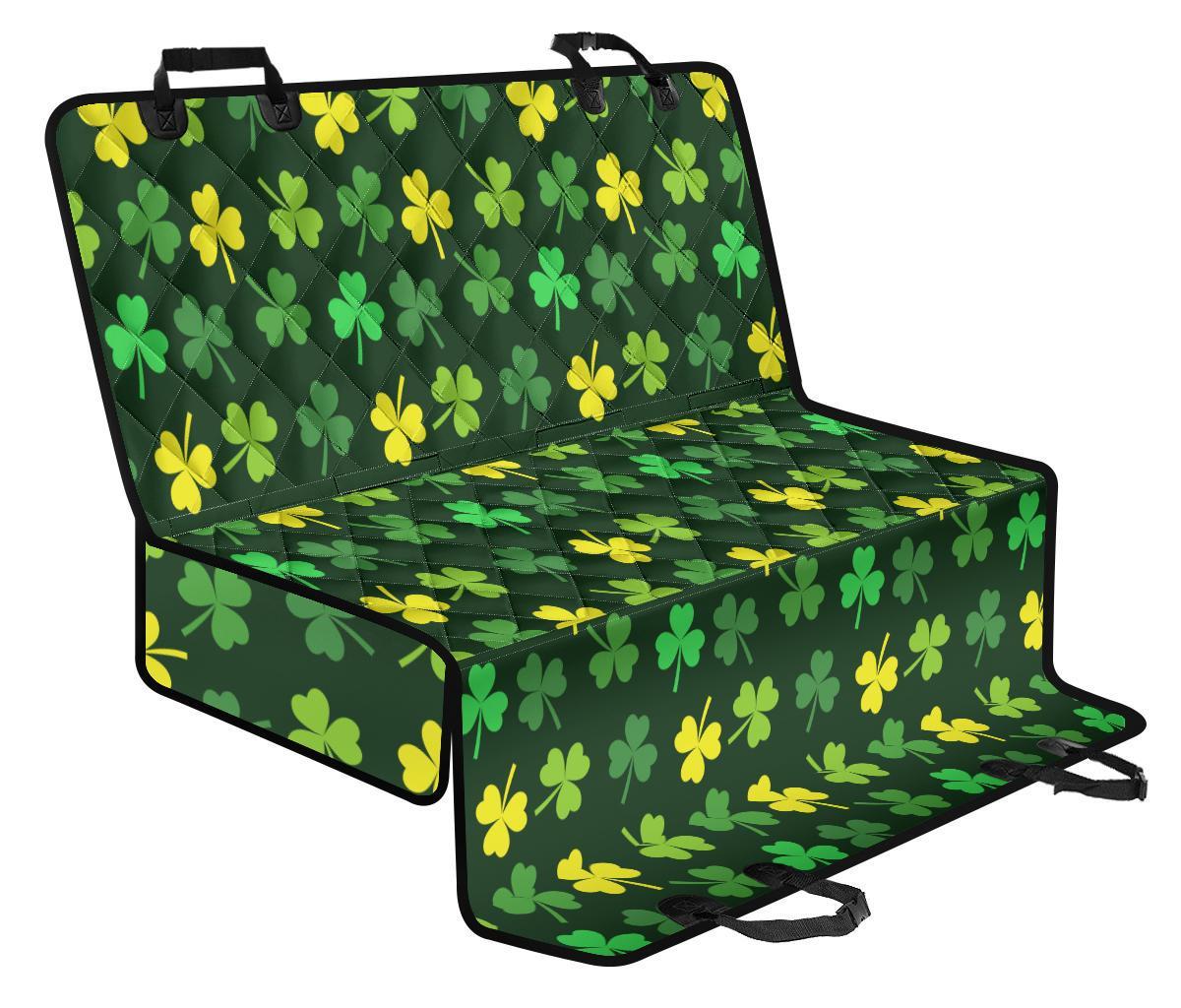 St Patrick's Day Shamrock Print Pattern Pet Car Seat Cover-grizzshop