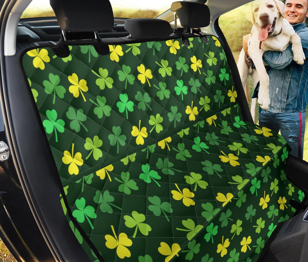 St Patrick's Day Shamrock Print Pattern Pet Car Seat Cover-grizzshop