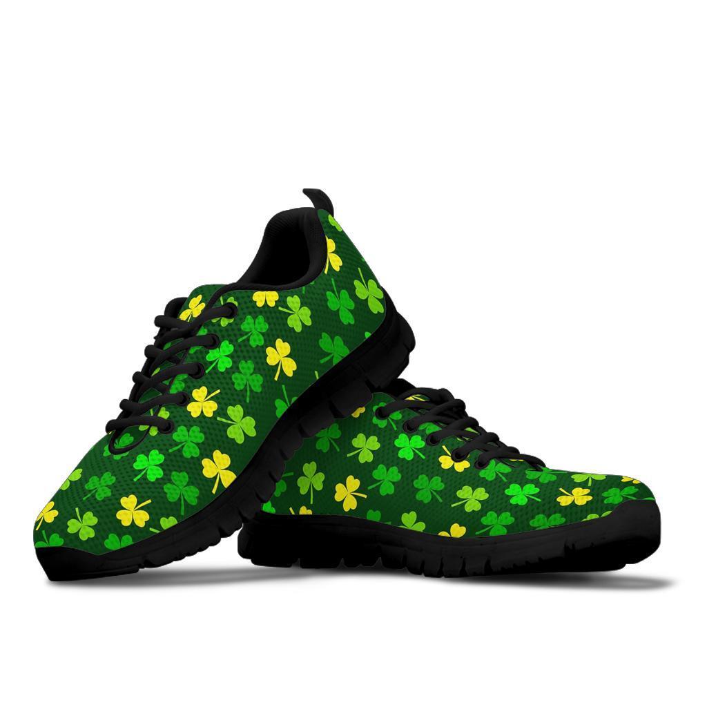 St Patrick's Day Shamrock Print Pattern Sneaker Shoes For Men Women-grizzshop