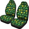 St Patrick's Day Shamrock Print Pattern Universal Fit Car Seat Covers-grizzshop