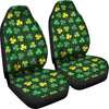 St Patrick's Day Shamrock Print Pattern Universal Fit Car Seat Covers-grizzshop