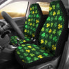 St Patrick's Day Shamrock Print Pattern Universal Fit Car Seat Covers-grizzshop