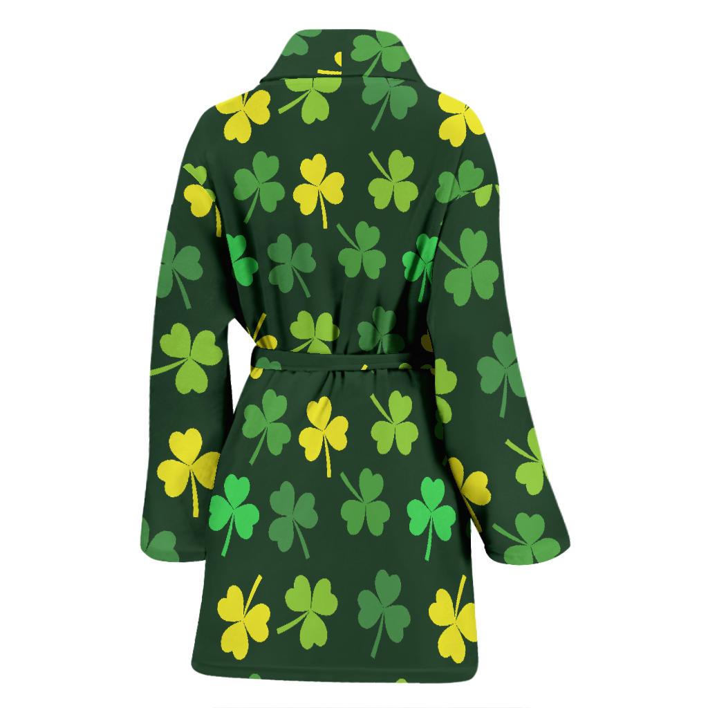 St Patrick's Day Shamrock Print Pattern Women Long Robe-grizzshop