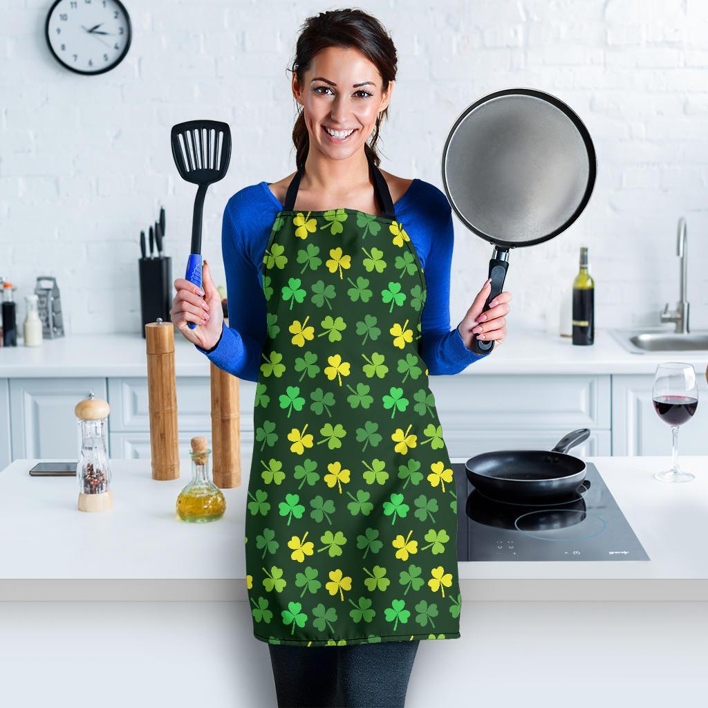 St Patrick's Day Shamrock Print Pattern Women's Apron-grizzshop