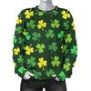 St Patrick's Day Shamrock Print Pattern Women's Sweatshirt-grizzshop