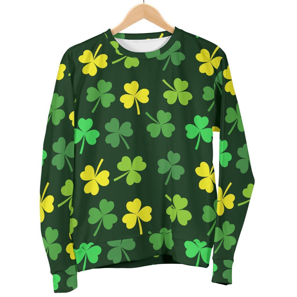 St Patrick's Day Shamrock Print Pattern Women's Sweatshirt-grizzshop