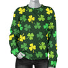 St Patrick's Day Shamrock Print Pattern Women's Sweatshirt-grizzshop