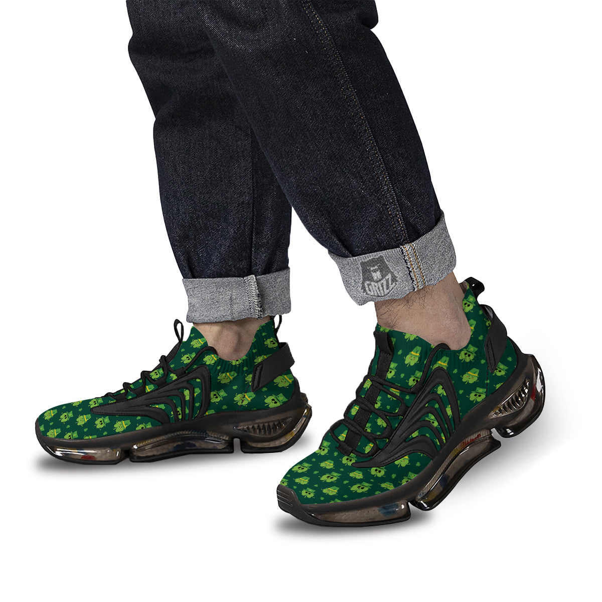 St. Patrick's Day Cute Print Pattern Black Gym Shoes-grizzshop