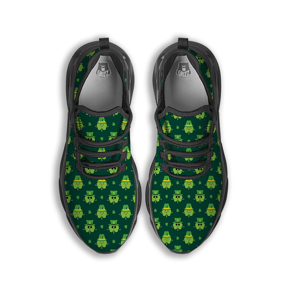 St. Patrick's Day Cute Print Pattern Black Running Shoes-grizzshop