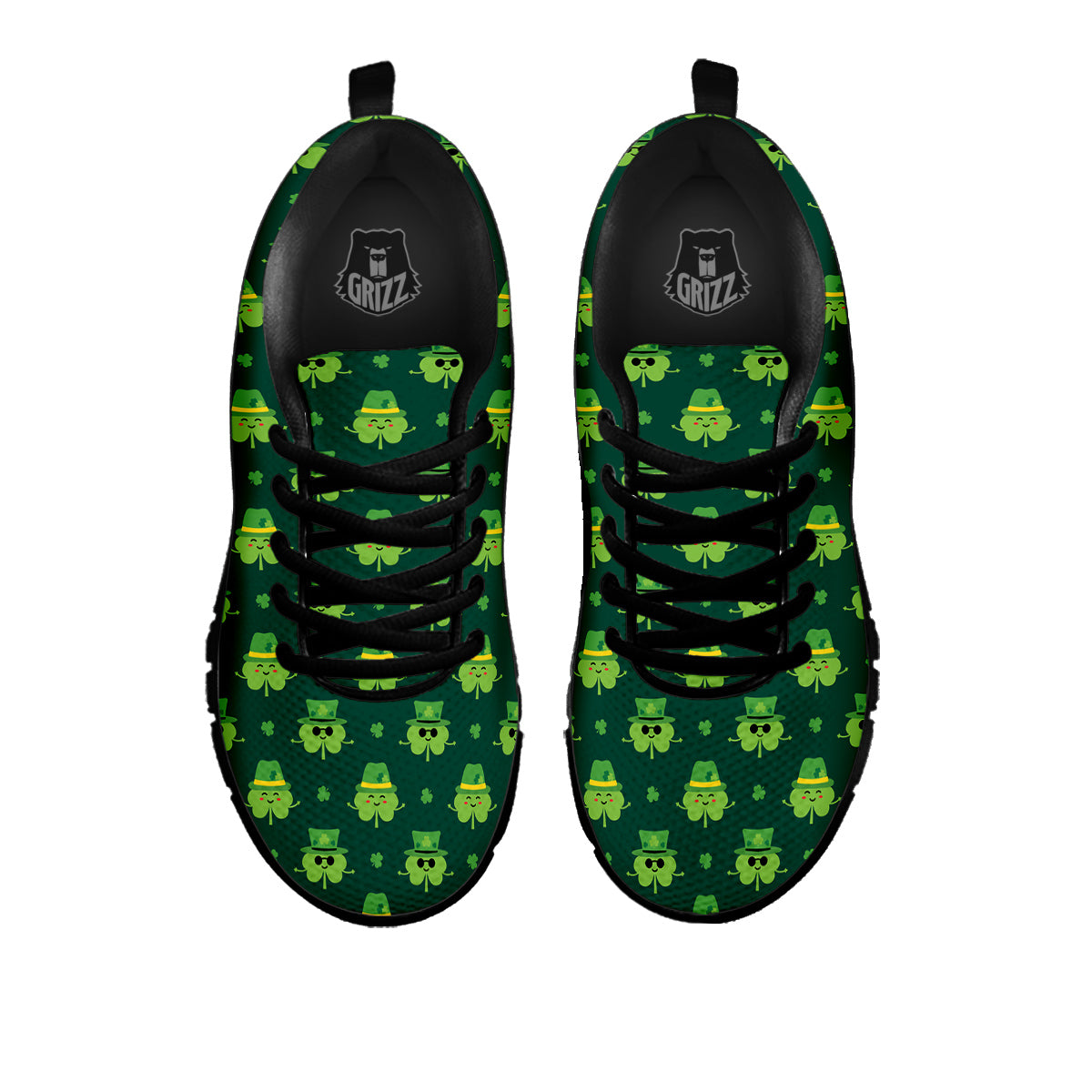 St. Patrick's Day Cute Print Pattern Black Sneaker-grizzshop