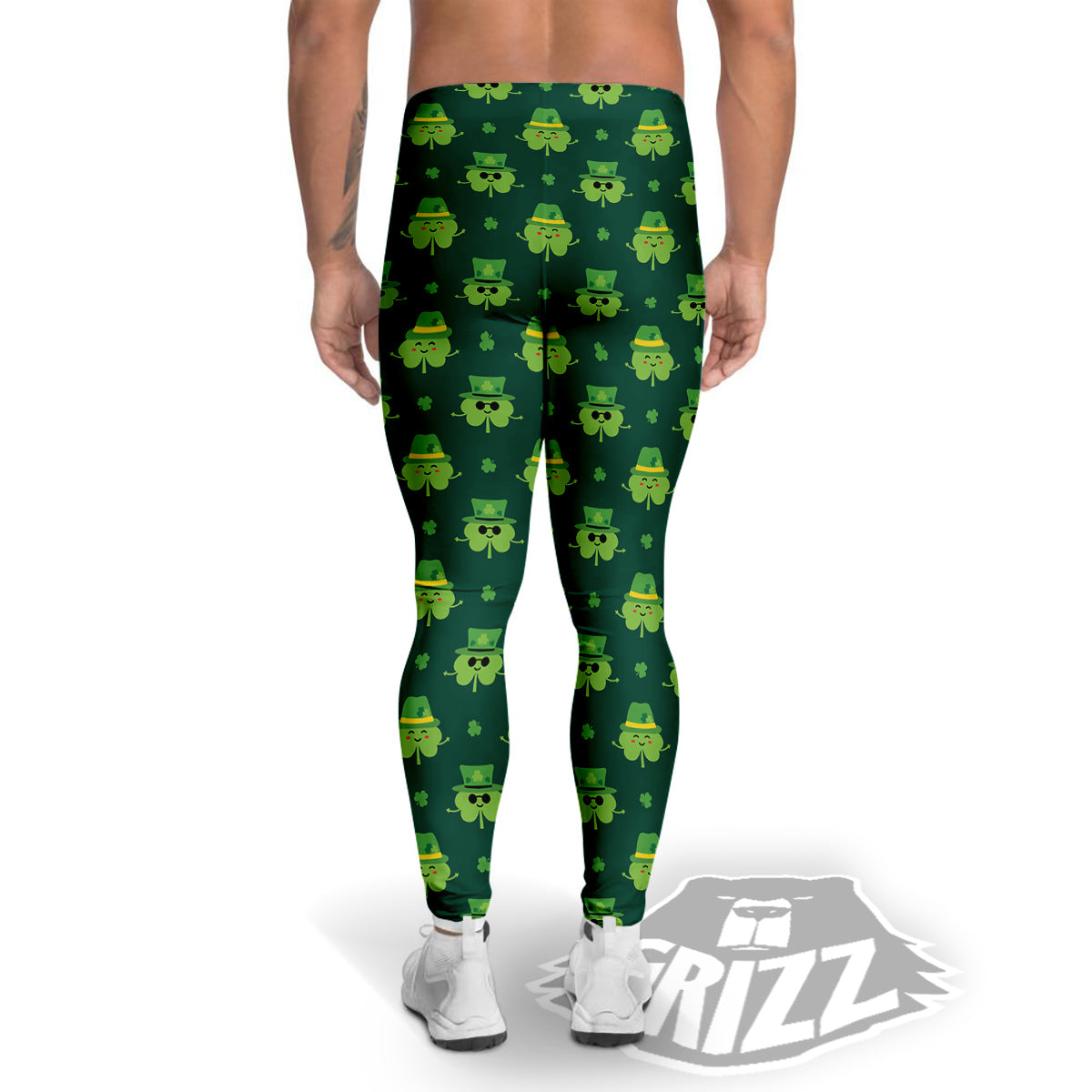 St. Patrick's Day Cute Print Pattern Men's Leggings-grizzshop