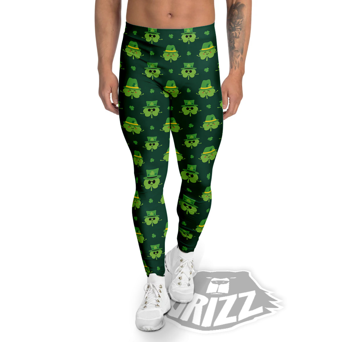 St. Patrick's Day Cute Print Pattern Men's Leggings-grizzshop