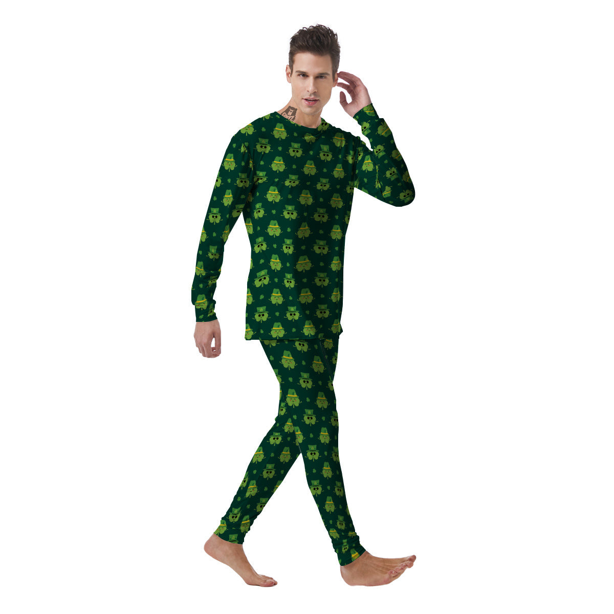 St. Patrick's Day Cute Print Pattern Men's Pajamas-grizzshop