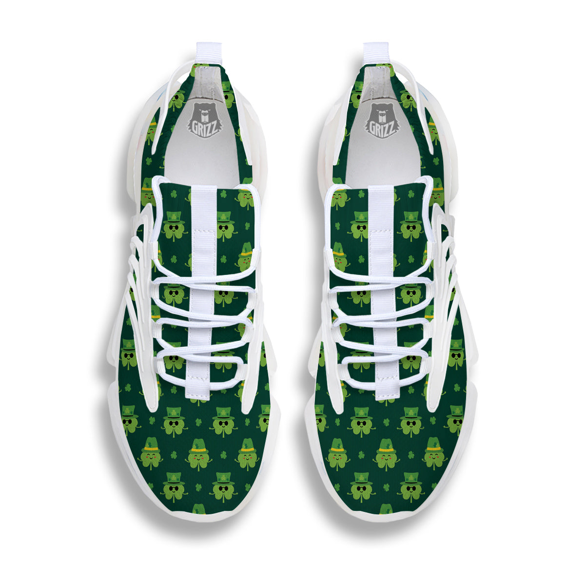 St. Patrick's Day Cute Print Pattern White Gym Shoes-grizzshop