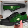 St. Patrick's Day Four Leaf Clover Print Black Low Top Shoes-grizzshop