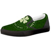 St. Patrick's Day Four Leaf Clover Print Black Slip On Shoes-grizzshop