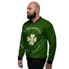 St. Patrick's Day Four Leaf Clover Print Men's Bomber Jacket-grizzshop