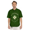 St. Patrick's Day Four Leaf Clover Print Men's Short Sleeve Shirts-grizzshop