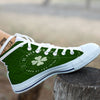 St. Patrick's Day Four Leaf Clover Print White High Top Shoes-grizzshop