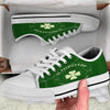 St. Patrick's Day Four Leaf Clover Print White Low Top Shoes-grizzshop