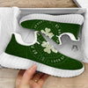 St. Patrick's Day Four Leaf Clover Print White Walking Shoes-grizzshop