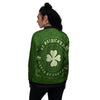 St. Patrick's Day Four Leaf Clover Print Women's Bomber Jacket-grizzshop