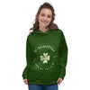 St. Patrick's Day Four Leaf Clover Print Women's Hoodie-grizzshop