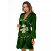 St. Patrick's Day Four Leaf Clover Print Women's Robe-grizzshop