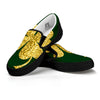 St. Patrick's Day Gold Clover Print Black Slip On Shoes-grizzshop