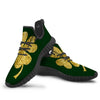 St. Patrick's Day Gold Clover Print Black Walking Shoes-grizzshop