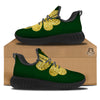 St. Patrick's Day Gold Clover Print Black Walking Shoes-grizzshop