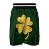St. Patrick's Day Gold Clover Print Boxing Shorts-grizzshop